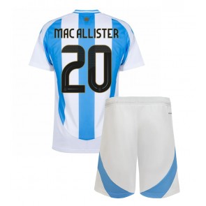 Argentina Alexis Mac Allister #20 Hemmakläder Barn Copa America 2024 Kortärmad (+ Korta byxor)